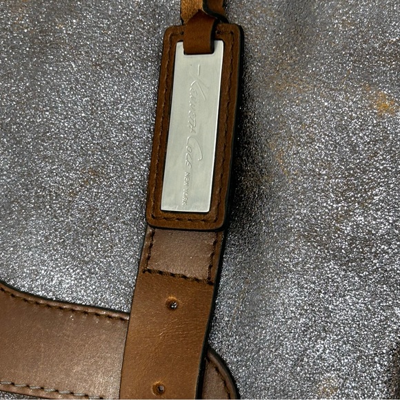 Kenneth Cole Hudson Messenger Bag Leather Brown Sparkle Crossbody NEW With Tags - Picture 15 of 16